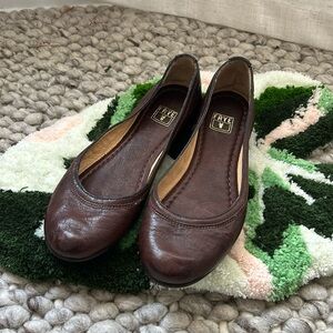 Frye dark brown leather ballet flats